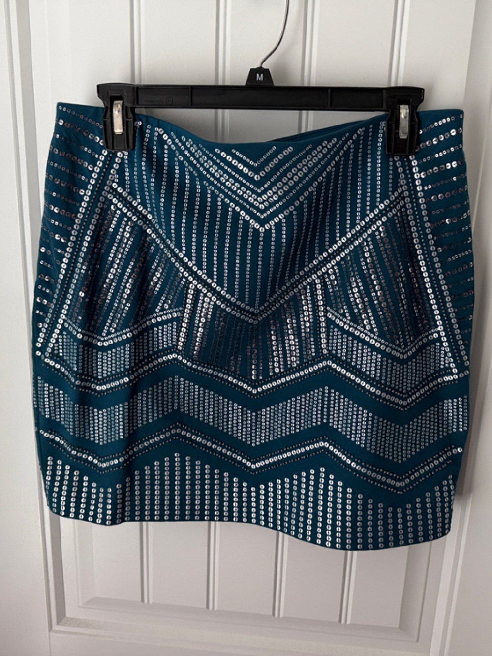 Express Teal Sequin Mini Skirt